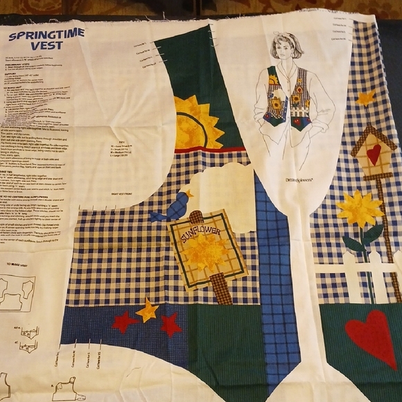 Dreamspinners Patchwork Fabric Panel Pattern Springtime Vest B20 - Picture 2 of 3